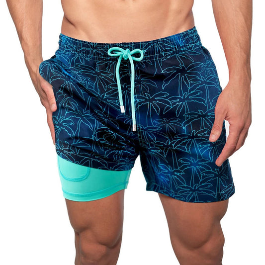 Summer Shorts Mens Beach Pants Sweatpants Printed Double Shorts - Free Shipping - aurelia-clothing-8955
