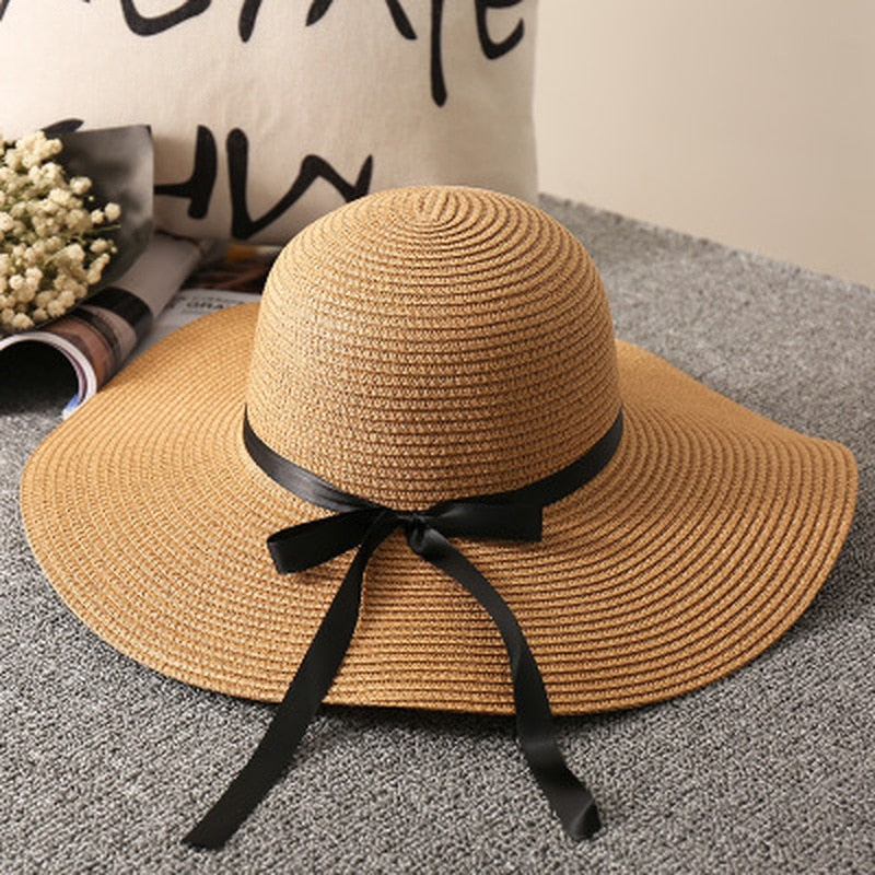 Summer Straw Hat Woman Beach Sun Hats - Free Shipping - aurelia-clothing-8955