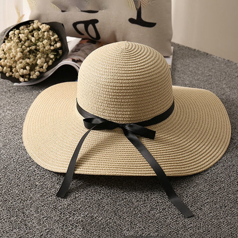 Summer Straw Hat Woman Beach Sun Hats - Free Shipping - aurelia-clothing-8955