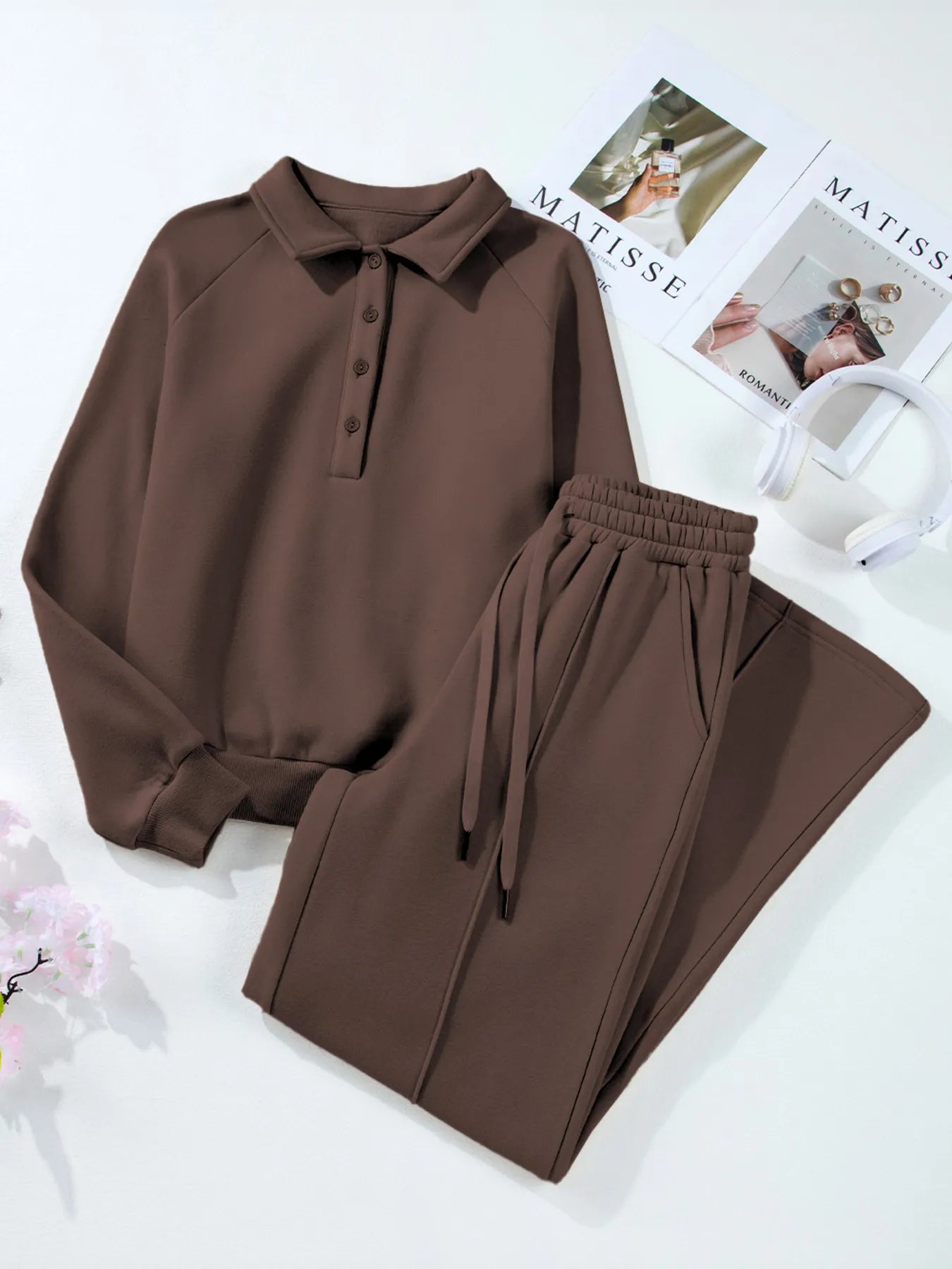 Sweatshirt and High Waist Pants Active Set-Free Shipping - aurelia-clothing-8955