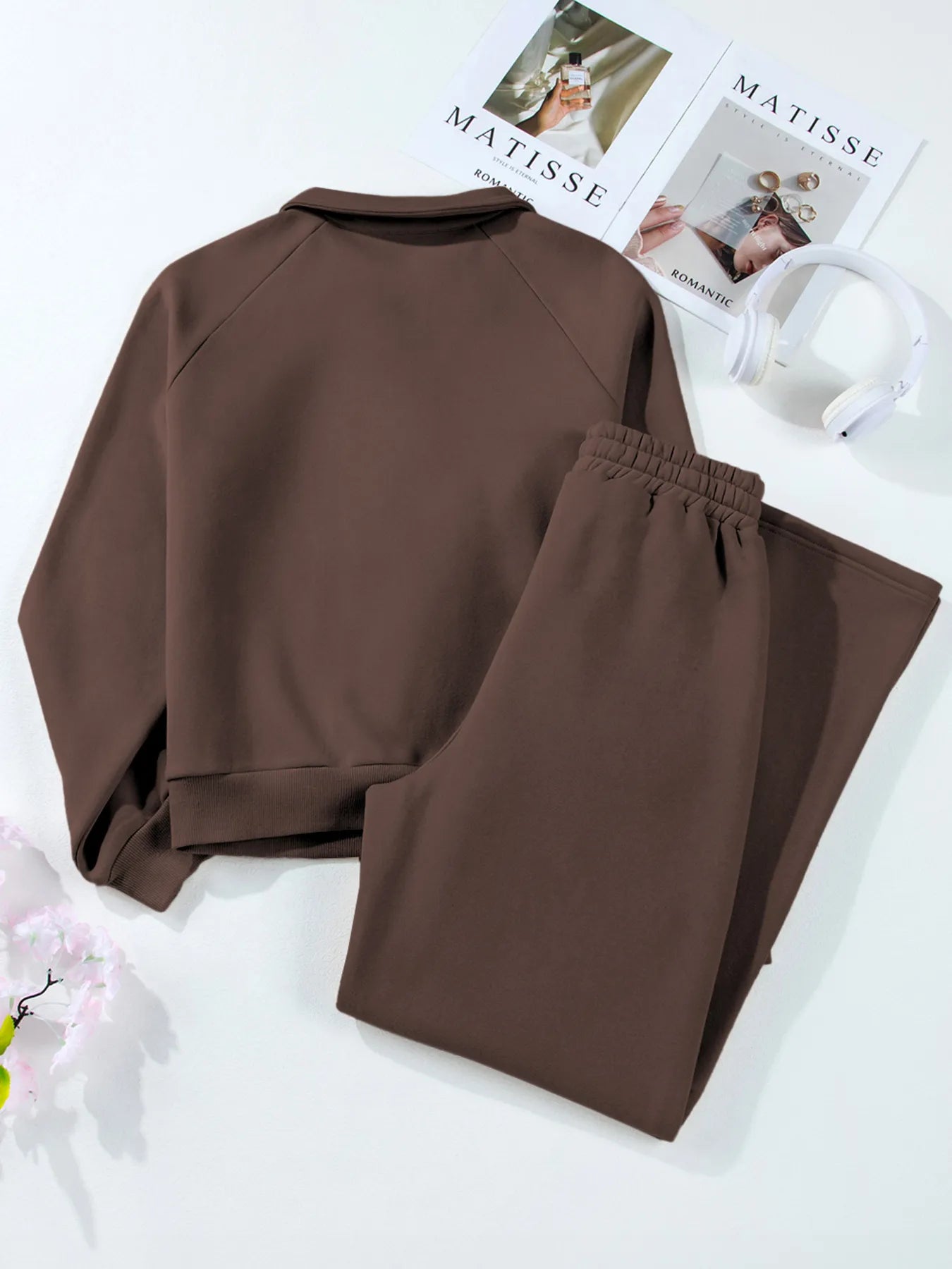 Sweatshirt and High Waist Pants Active Set-Free Shipping - aurelia-clothing-8955