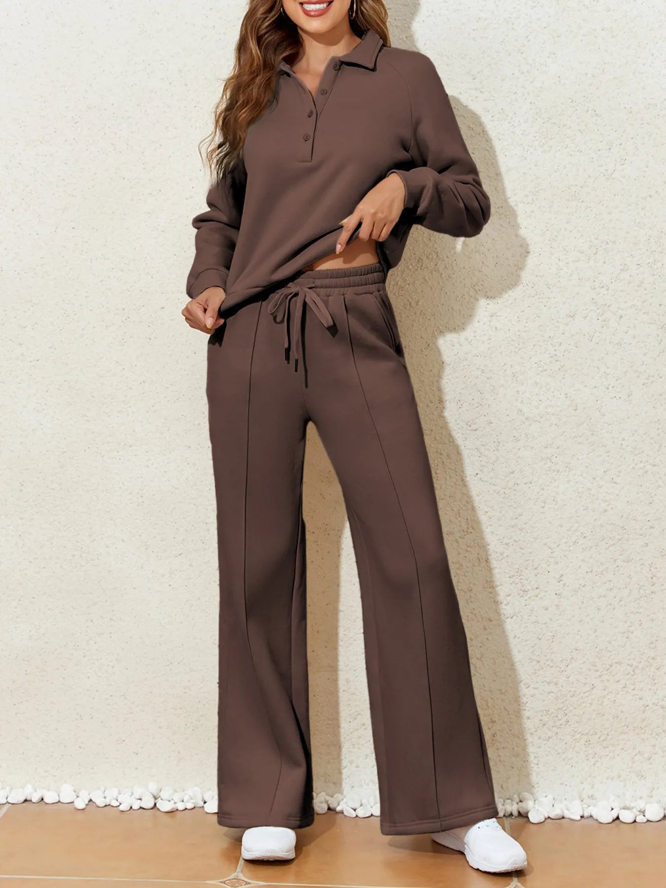 Sweatshirt and High Waist Pants Active Set-Free Shipping - aurelia-clothing-8955