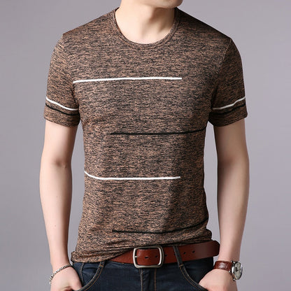 T Shirts Mens Summer O Neck Cotton Trending Streetwear Tops Striped Short Sleev Cool Tee Mens Clothing -  Free Shipping - aurelia-clothing-8955