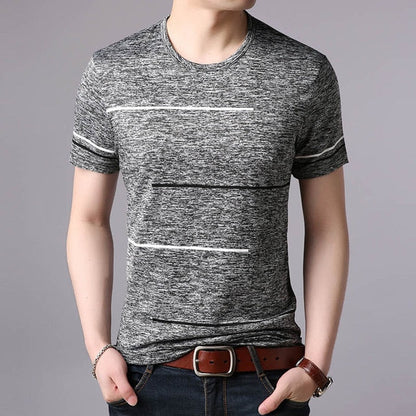 T Shirts Mens Summer O Neck Cotton Trending Streetwear Tops Striped Short Sleev Cool Tee Mens Clothing -  Free Shipping - aurelia-clothing-8955