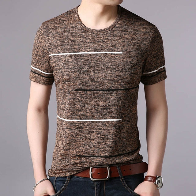 T Shirts Mens Summer O Neck Cotton Trending Streetwear Tops Striped Short Sleev Cool Tee Mens Clothing -  Free Shipping - aurelia-clothing-8955