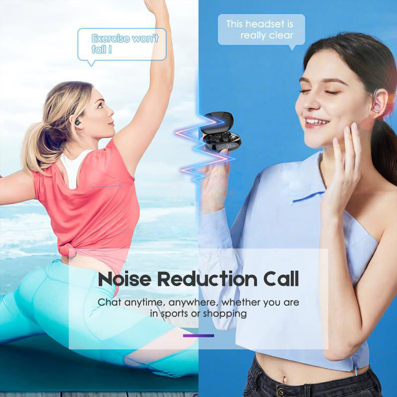 TWS True Wireless Bluetooth Headset 5.0 Digital Display Charging Bin Hanging Ear Sports Headset VV2 - Free Shipping - aurelia-clothing-8955