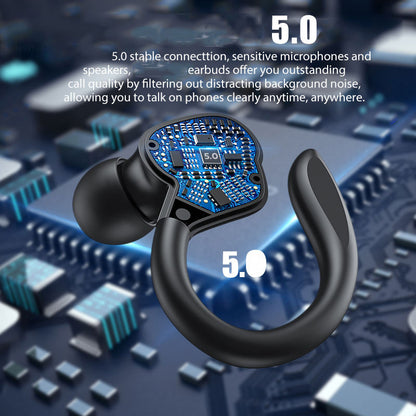 TWS True Wireless Bluetooth Headset 5.0 Digital Display Charging Bin Hanging Ear Sports Headset VV2 - Free Shipping - aurelia-clothing-8955