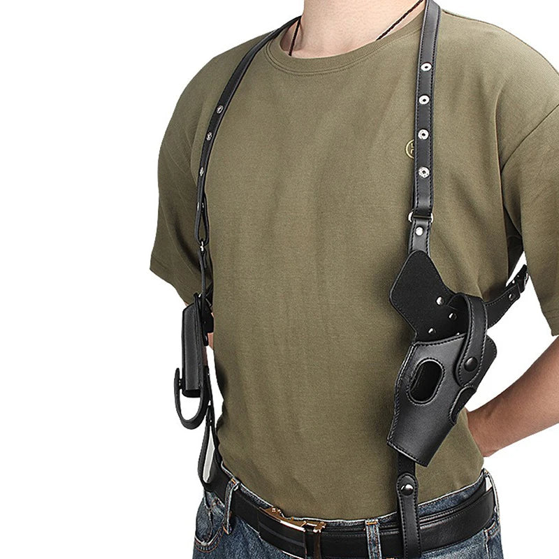 Tactical Concealed Gun Holster Military Leather Underarm Gun Shoulder Bag Hunting 1911 Glock Pistol Right Hand Hidden Holster - Free Shipping - aurelia-clothing-8955
