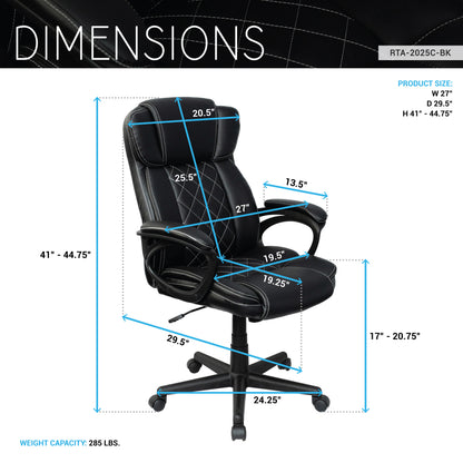 Techni Mobili Ergonomic Executive Office Chair-Free Shipping - aurelia-clothing-8955
