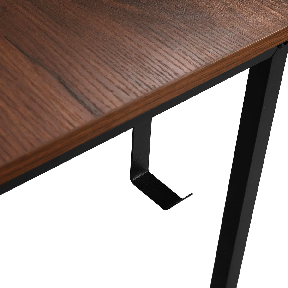 Techni Mobili L-Shape Industrial Desk with storage shelves, Walnut - Free Shipping - aurelia-clothing-8955