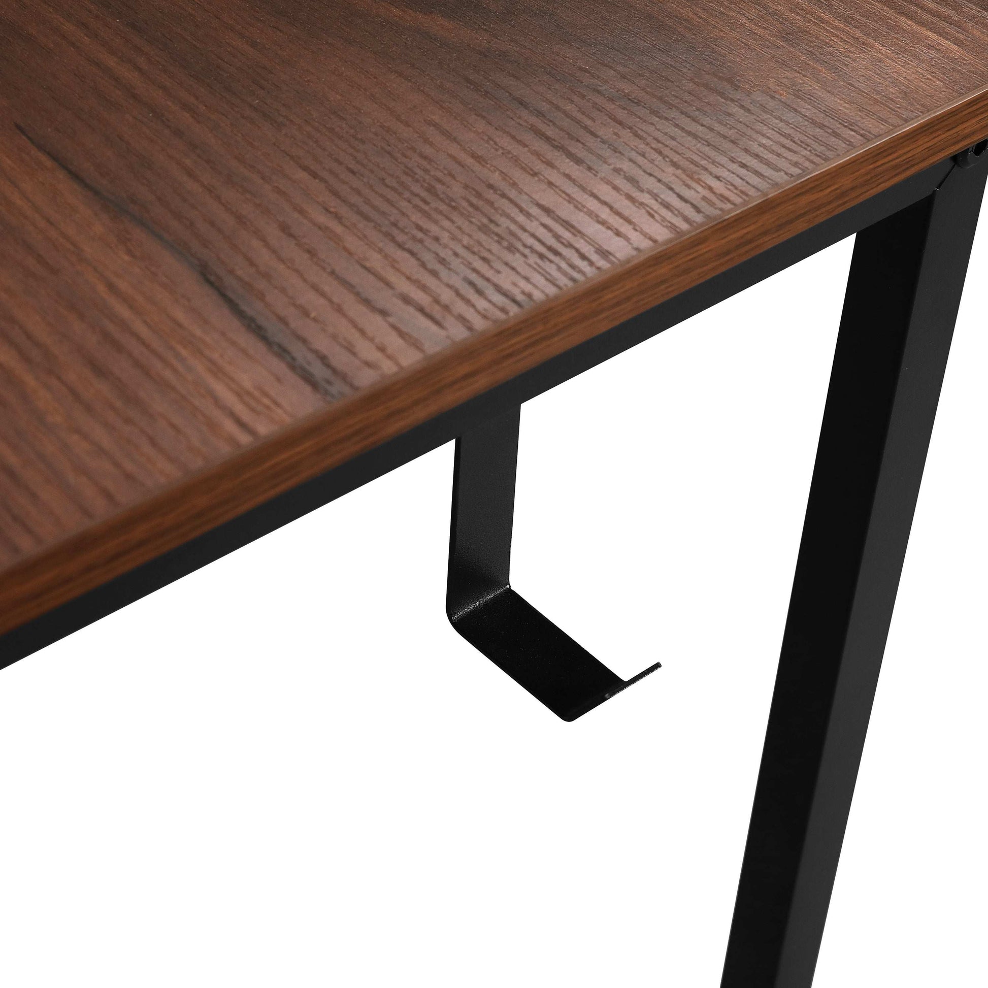 Techni Mobili L-Shape Industrial Desk with storage shelves, Walnut - Free Shipping - aurelia-clothing-8955