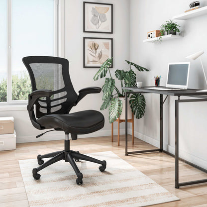Techni Mobili Stylish Mid-Back Mesh Office Chair with Adjustable Arms, Black - Free Shipping - aurelia-clothing-8955