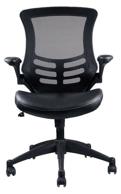 Techni Mobili Stylish Mid-Back Mesh Office Chair with Adjustable Arms, Black - Free Shipping - aurelia-clothing-8955