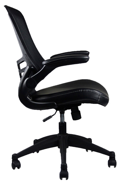 Techni Mobili Stylish Mid-Back Mesh Office Chair with Adjustable Arms, Black - Free Shipping - aurelia-clothing-8955