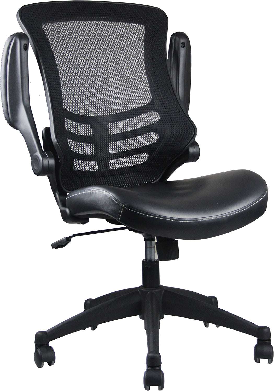 Techni Mobili Stylish Mid-Back Mesh Office Chair with Adjustable Arms, Black - Free Shipping - aurelia-clothing-8955