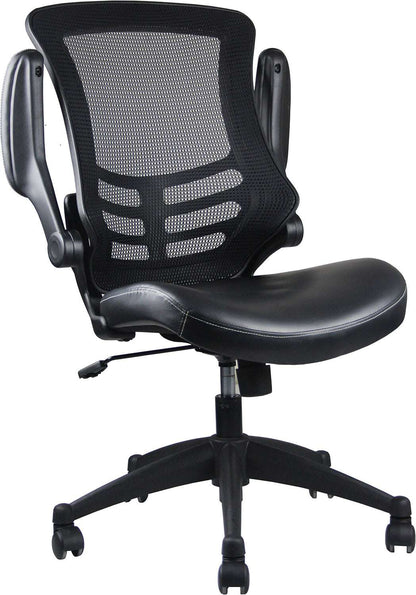 Techni Mobili Stylish Mid-Back Mesh Office Chair with Adjustable Arms, Black - Free Shipping - aurelia-clothing-8955