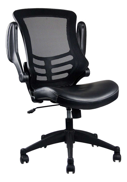 Techni Mobili Stylish Mid-Back Mesh Office Chair with Adjustable Arms, Black - Free Shipping - aurelia-clothing-8955