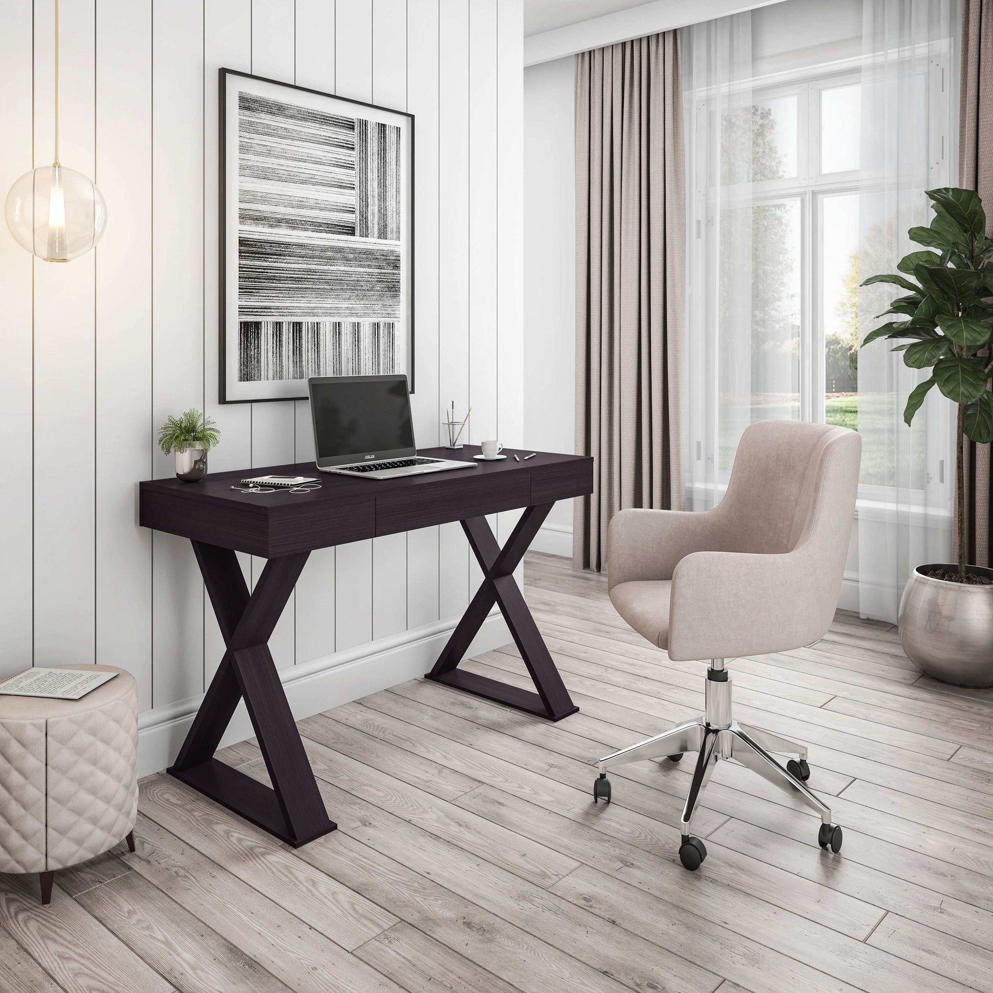 Techni Mobili Trendy Writing Desk with Drawer, Espresso - Free Shipping - aurelia-clothing-8955