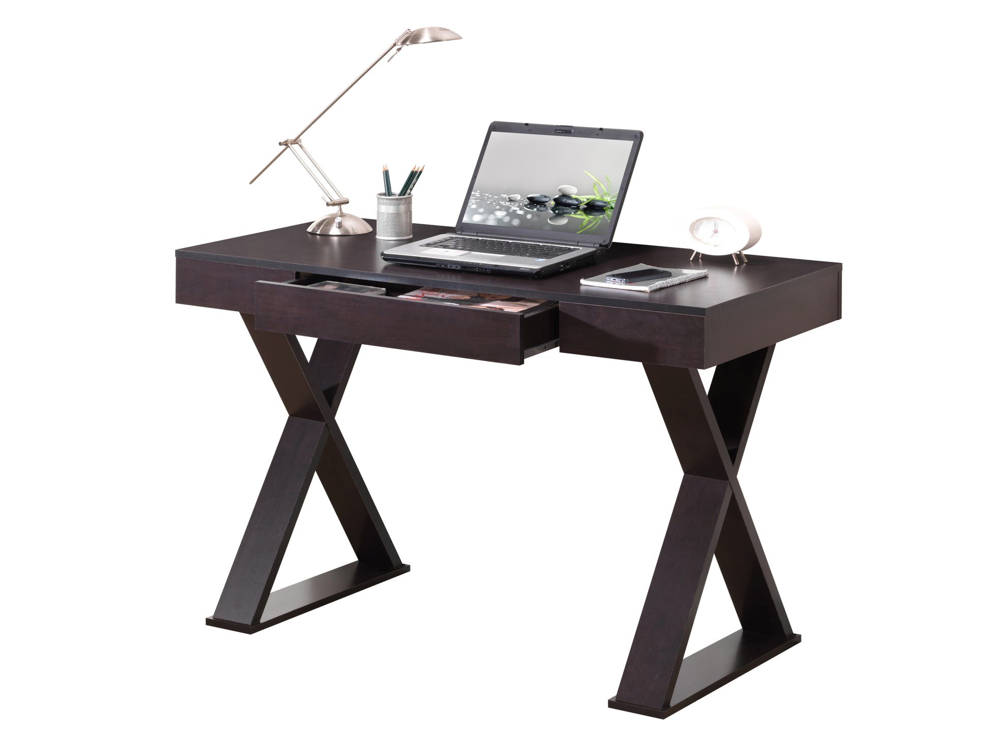 Techni Mobili Trendy Writing Desk with Drawer, Espresso - Free Shipping - aurelia-clothing-8955