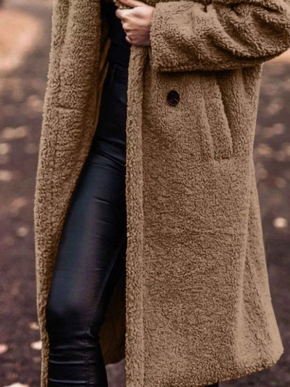 Teddy Bear Hooded Longline Outerwear-Free Shipping - aurelia-clothing-8955