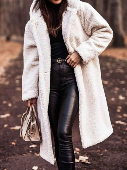 Teddy Bear Hooded Longline Outerwear-Free Shipping - aurelia-clothing-8955