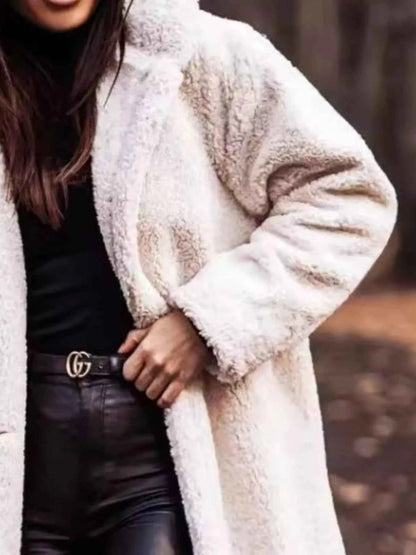 Teddy Bear Hooded Longline Outerwear-Free Shipping - aurelia-clothing-8955