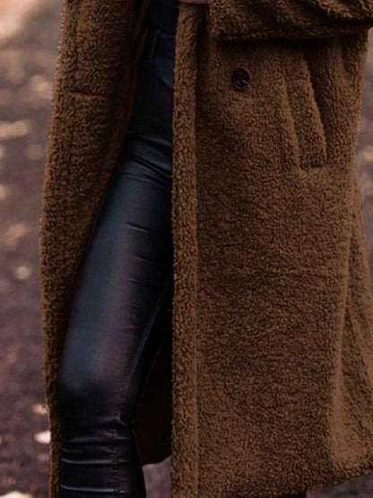 Teddy Bear Hooded Longline Outerwear-Free Shipping - aurelia-clothing-8955