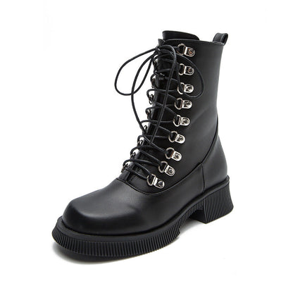 Thick soled Martin Boots Womens New Autumn and Winter Short Boots Thick Heels Slim Boots Motorcycle Boots - Free Shipping - aurelia-clothing-8955