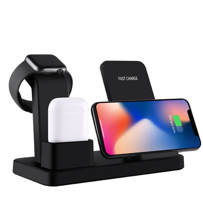 Three in one wireless charger suitable for iPhone earphones watches desktop storage stand 10W wireless fast charger - Free Sjipping - aurelia-clothing-8955