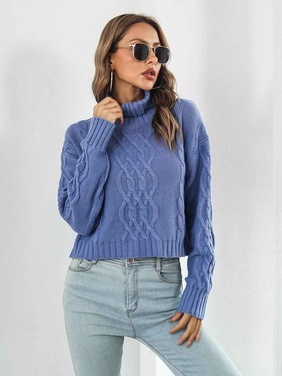 Turtleneck Dropped Shoulder Sweater - aurelia-clothing-8955