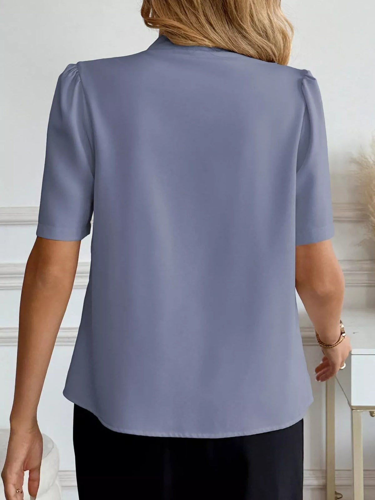 V-Neck Button-Down Shirt-Free Shipping - aurelia-clothing-8955
