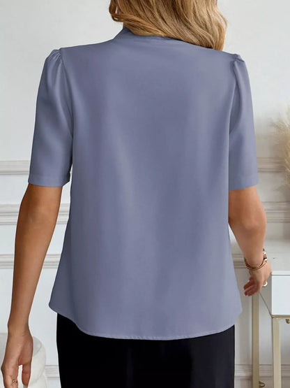 V-Neck Button-Down Shirt-Free Shipping - aurelia-clothing-8955