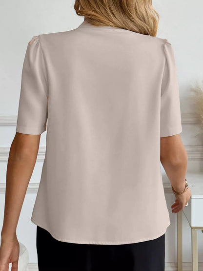 V-Neck Button-Down Shirt-Free Shipping - aurelia-clothing-8955