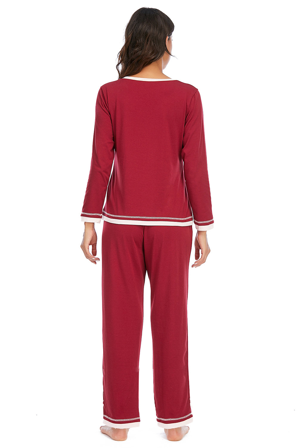 V-Neck Top and Pants Lounge Set - aurelia-clothing-8955