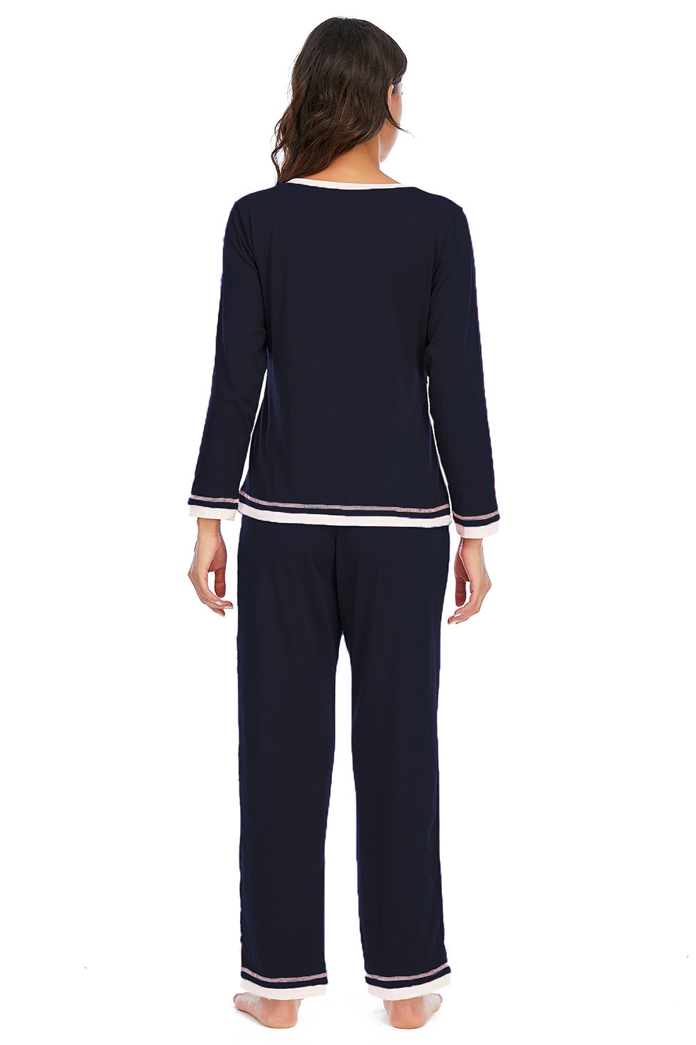 V-Neck Top and Pants Lounge Set - aurelia-clothing-8955