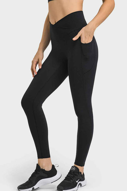 V-Waist Yoga Leggings with Pockets - aurelia-clothing-8955