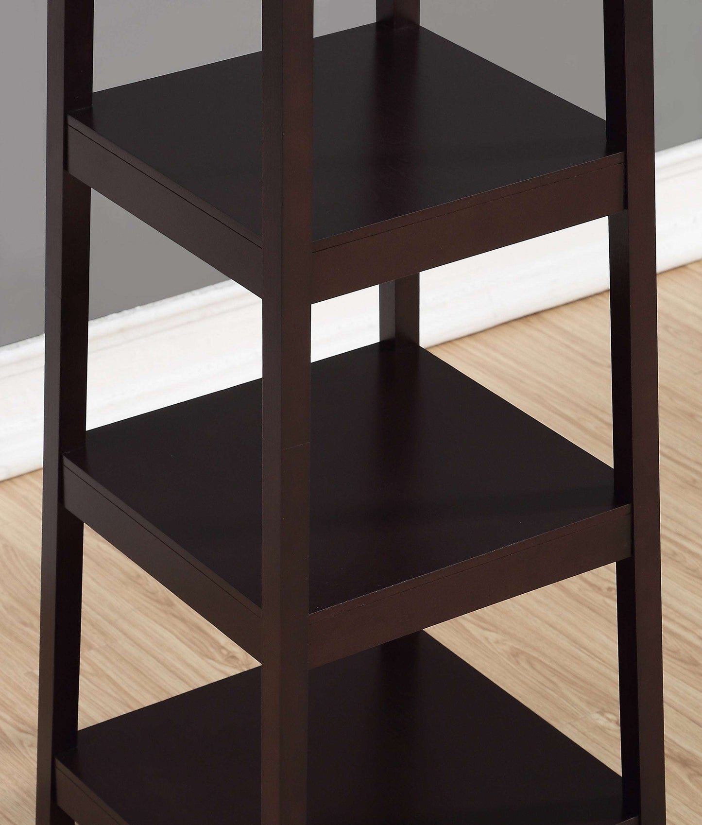 Vassen Coat Rack w 3-Tier Storage Shelves in Espresso Finish - Free Shipping - aurelia-clothing-8955