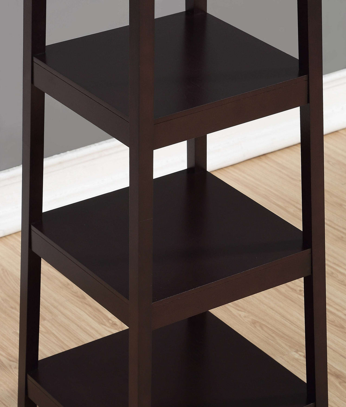 Vassen Coat Rack w 3-Tier Storage Shelves in Espresso Finish - Free Shipping - aurelia-clothing-8955