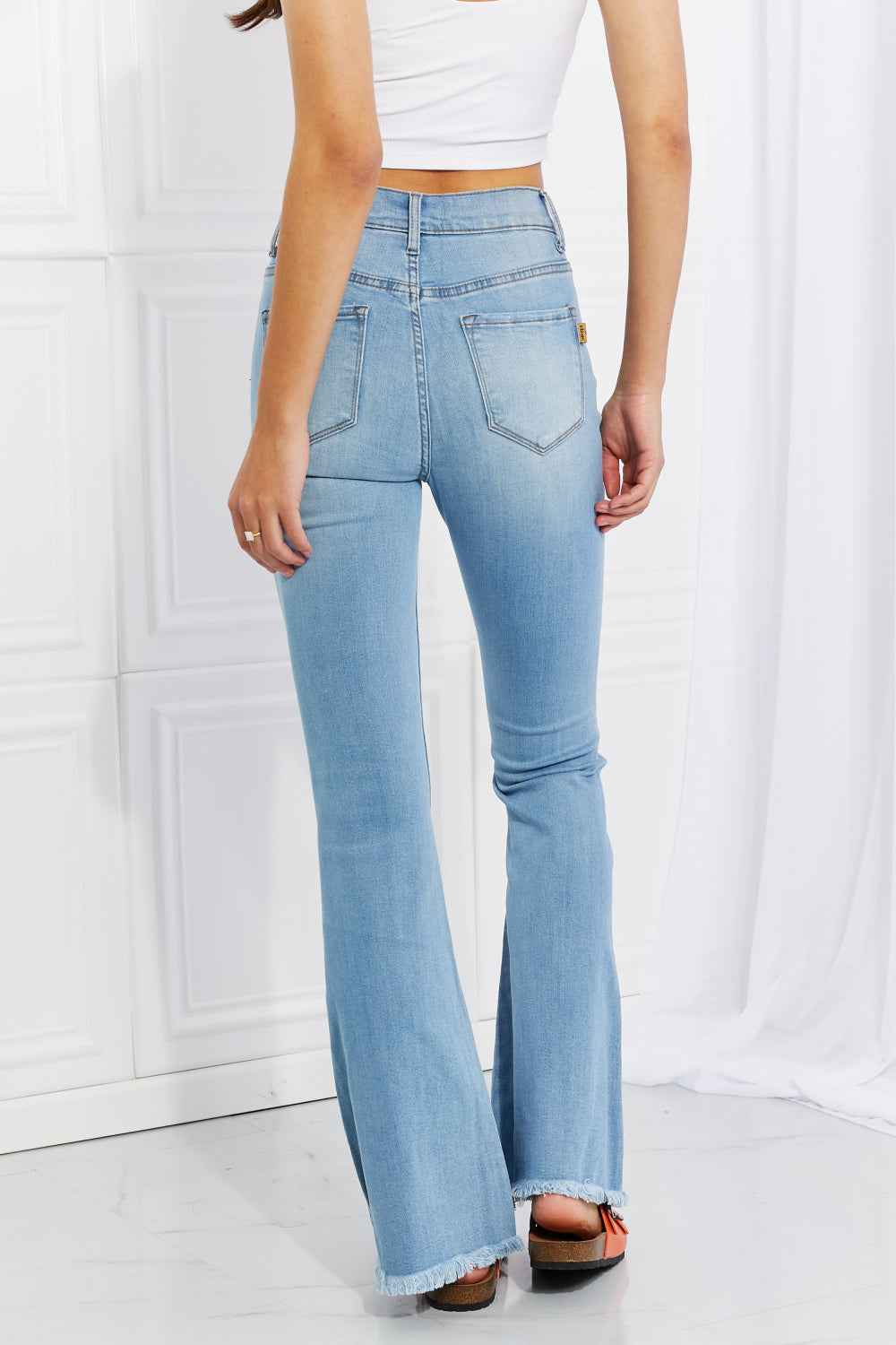 Vibrant MIU Full Size Button Flare Jeans - aurelia-clothing-8955