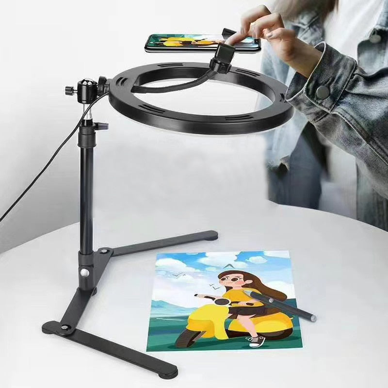 Video Youtube Fill Ring Light Lamp Live COOK 26CM Photography Lighting Phone Ringlight Tripod Stand Photo Led Selfie Bluetooth - Free Shipping - aurelia-clothing-8955