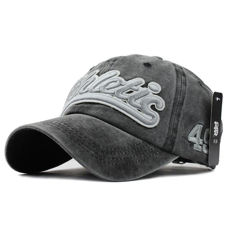Washed Denim Baseball cap Snapback Hats Casquette  Letter Embroidery Gorras - aurelia-clothing-8955