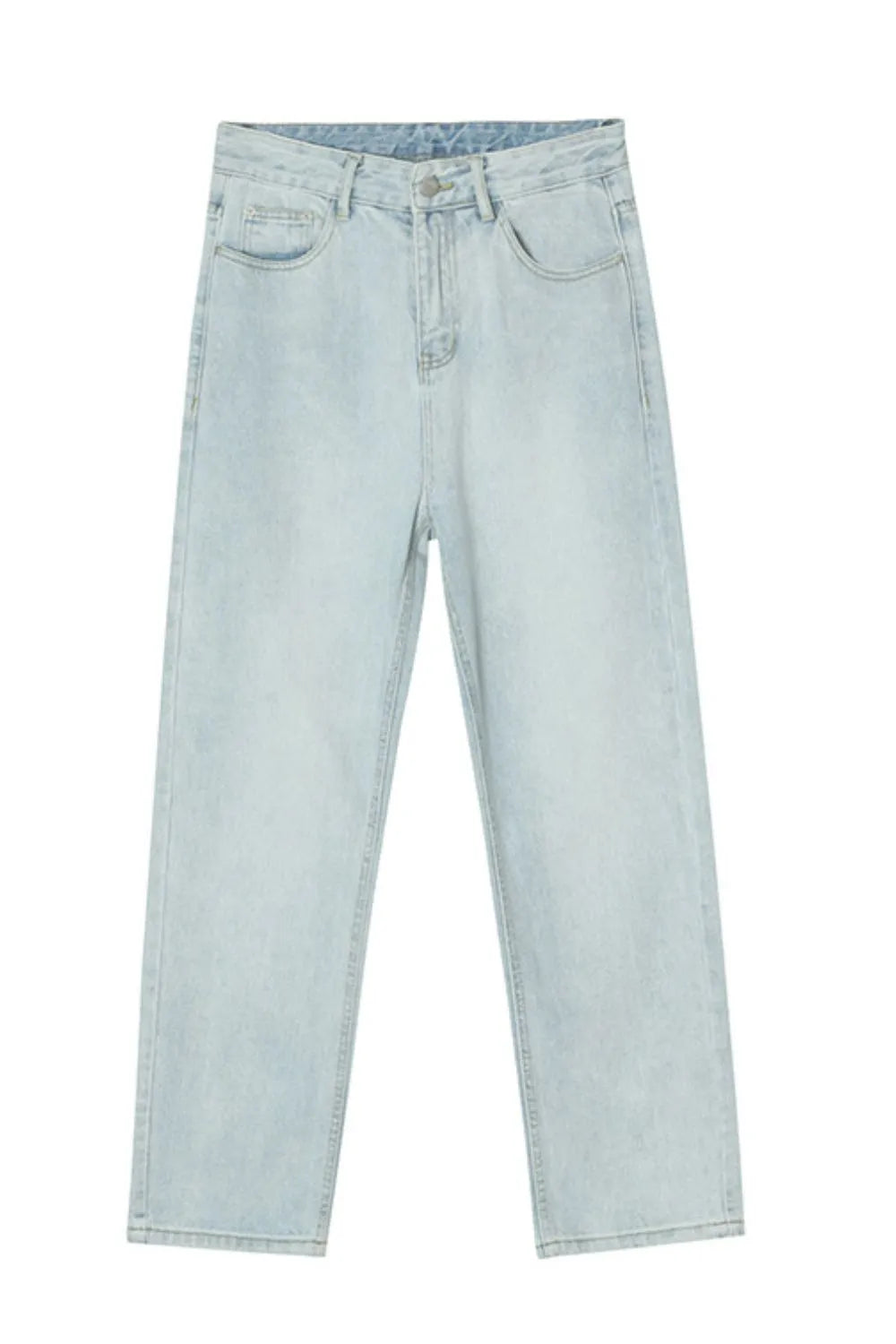 Washed Straight-Leg Slim Jeans - Free Shipping - aurelia-clothing-8955