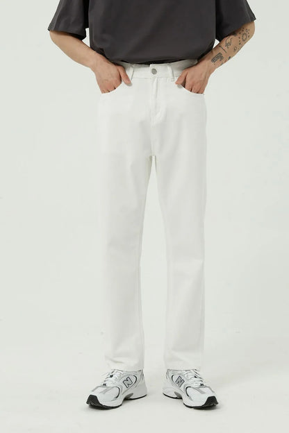 Washed Straight-Leg Slim Jeans - Free Shipping - aurelia-clothing-8955