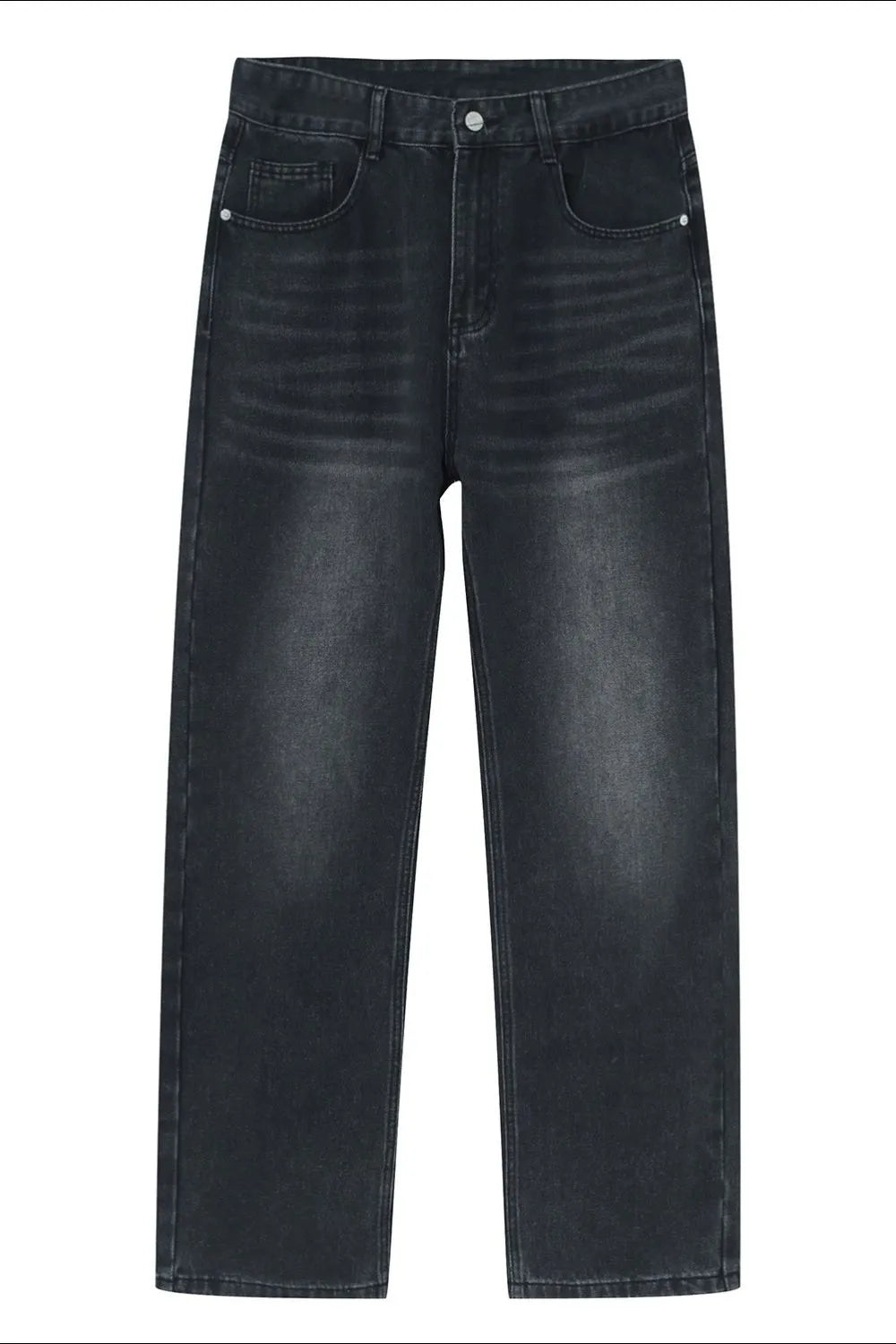 Washed Straight-Leg Slim Jeans - Free Shipping - aurelia-clothing-8955