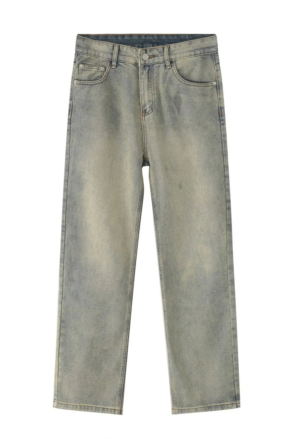 Washed Straight-Leg Slim Jeans - Free Shipping - aurelia-clothing-8955