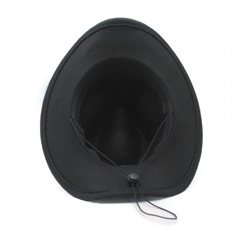 Western United States Denim Hat Felt Hat Mens And Womens Horse Riding Hat Curled Imitation Wool Jazz Hat Denim Hat - Free Parking - aurelia-clothing-8955
