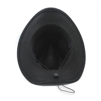 Western United States Denim Hat Felt Hat Mens And Womens Horse Riding Hat Curled Imitation Wool Jazz Hat Denim Hat - Free Parking - aurelia-clothing-8955