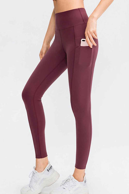 Wide Waistband Slim Fit Long Sports Pants with Pocket - aurelia-clothing-8955