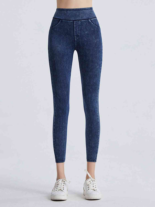 Wide Waistband Sports Leggings - aurelia-clothing-8955