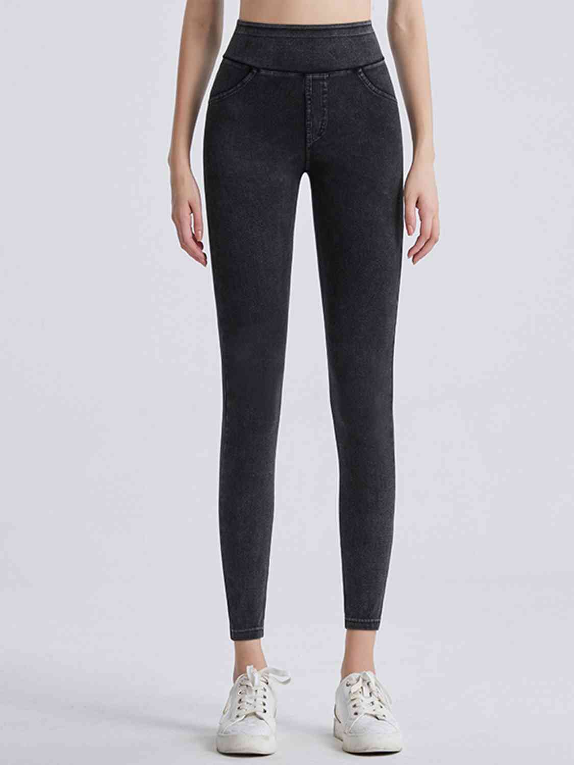 Wide Waistband Sports Leggings - aurelia-clothing-8955